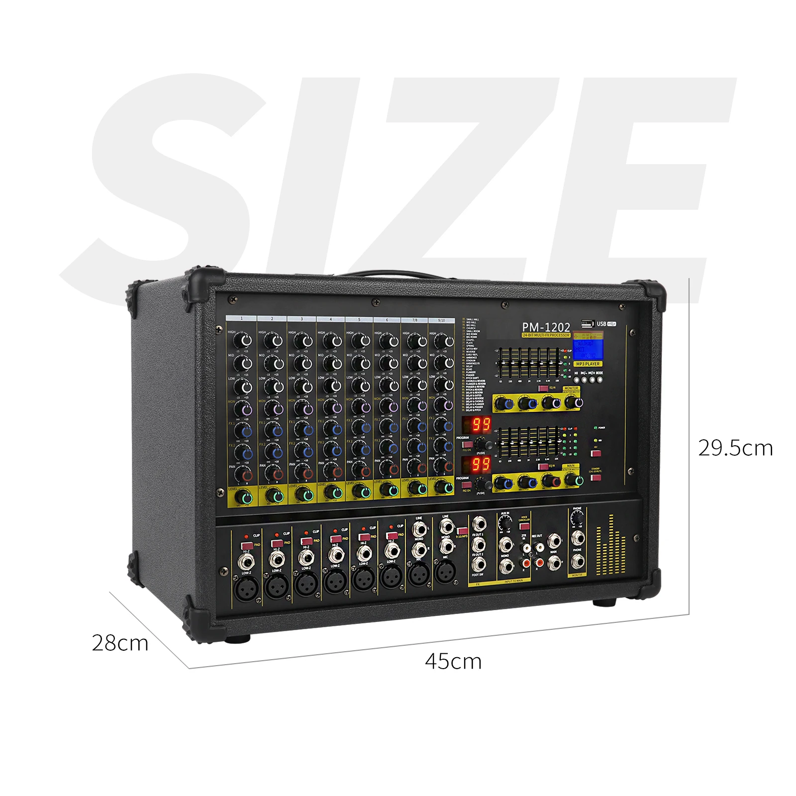 GPUB PM1202 900 Вт 10 каналов питание аудио микшер усилитель аудио