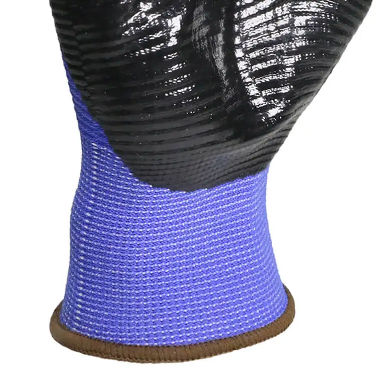 ENTE SAFETY Oil Resistant Safety Black Distributor Chemical Nitrile Coated Hand Protective Work Gloves