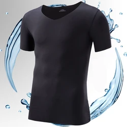 OEM Brand custom high quality thin ice feeling seamless ice silk summer gym men t shirts