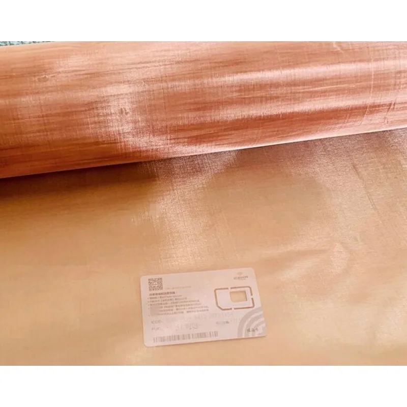 EMF Shielding Red Copper Infused Fabric 99.99% Pure Cooper Woven Wire Mesh Pure Copper Mesh