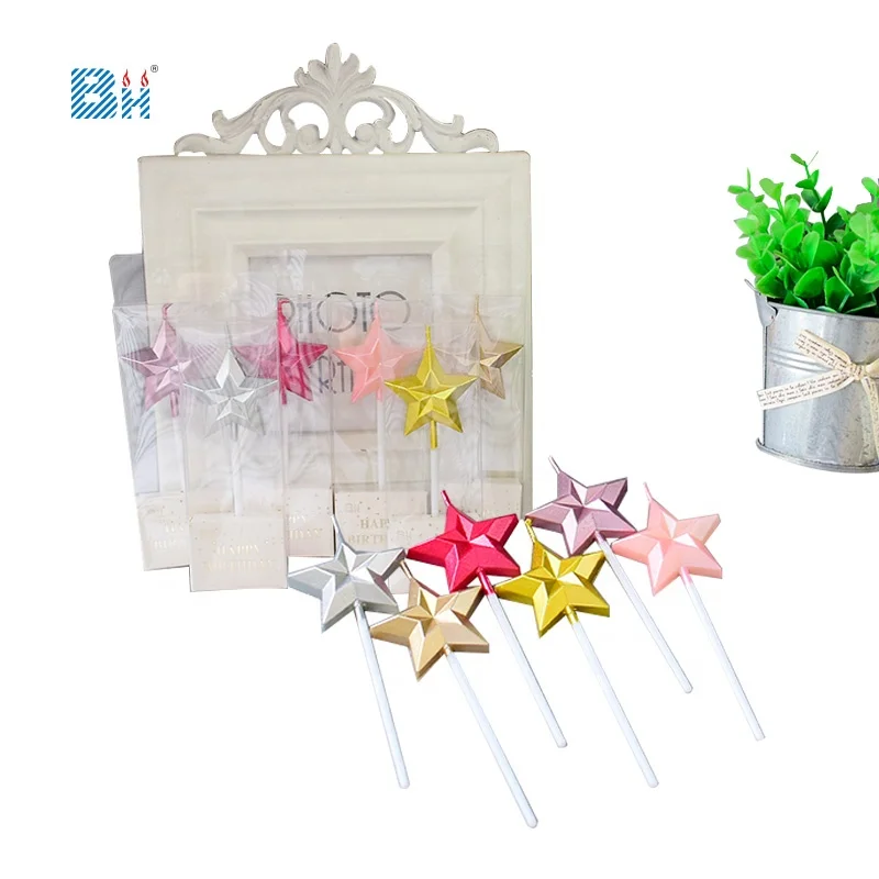 diamond star happy birthday candles glitter dazzling new gold