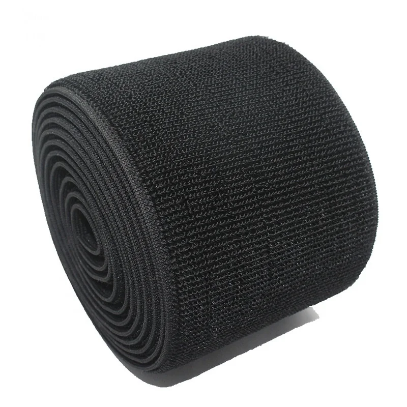 High quality stretch belt nylon black non-grasping elastic hook and loop
