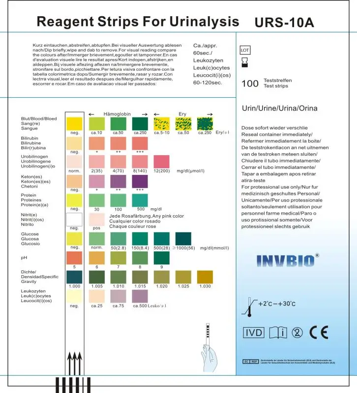 100 test strips glucose urine test strips 9 parameter