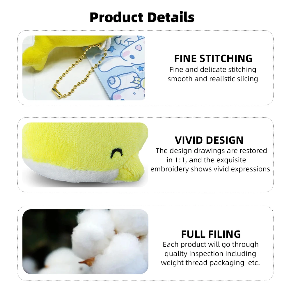 Wholesale Cheap Keychains Kawaii Custom Mini Pendant Sea Animals Plush Soft Toy Whale
