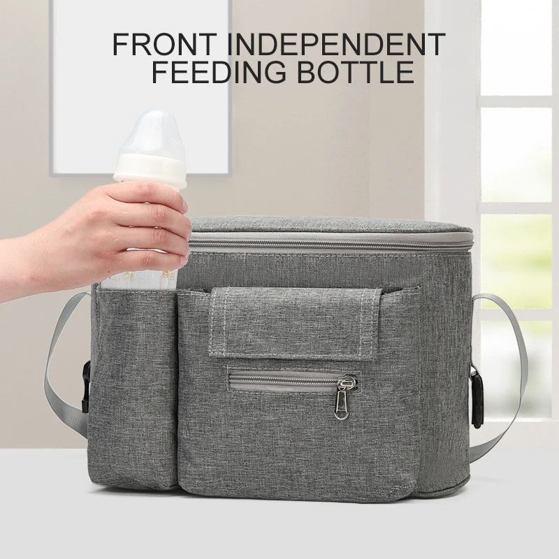 Stroller Organizer with Cup Holders Shoulder Strap Large Storage Diaper Bag Mother Care Organizer Hanging Baby Diaper Bag