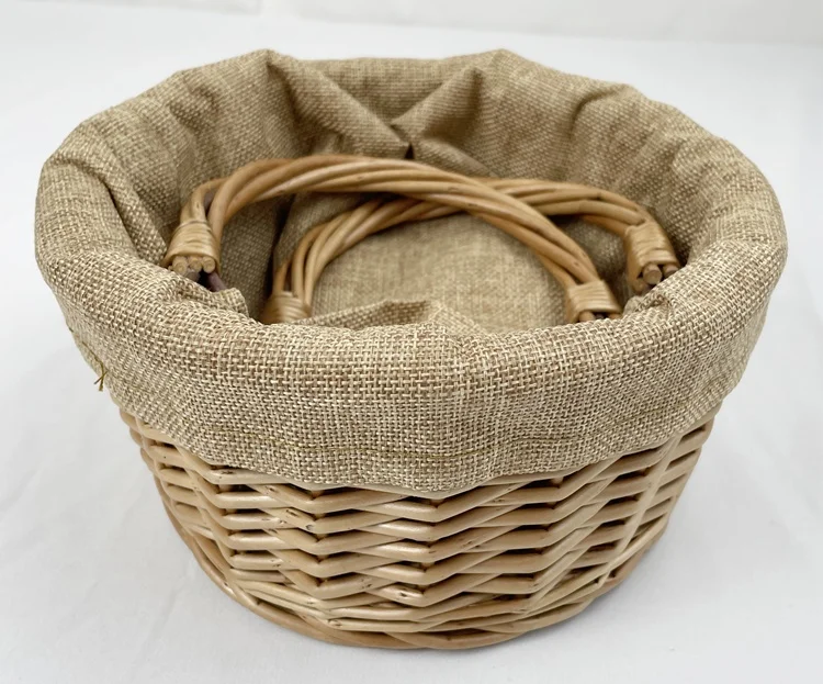 New fashion lady knitting handmade linen wicker rattan patchwork basket weave bag