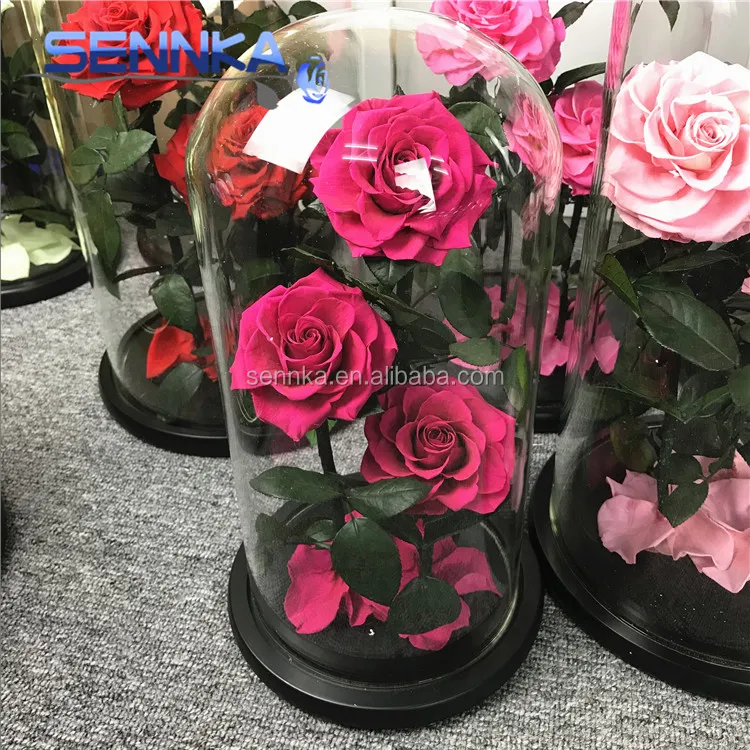 Wholesale preserved flower in glass handmade natural eternal for happy new year gift