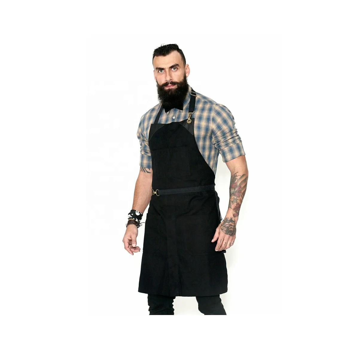 Ladies Fashion Work Salon Profession Hairdresser-Barber Kitchen Coffee Nail-Shop Home Cooking Breathable Leather Aprons