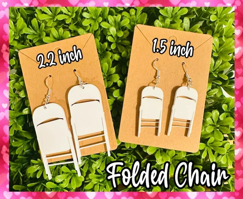 Wholesale Fashion Designer Custom Folding Chair Earrings Diy Color Alabama Stool Chairs White Chair Earrings For Women Girls
