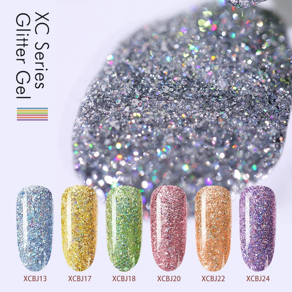 Mobray soak off nail gel polish crystal nail uv gel 8g glitter gel