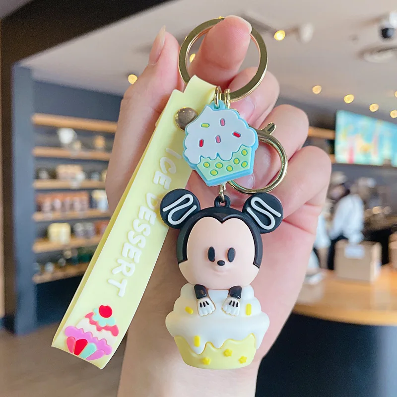 Anime Mickey Minnie Mouse Daisy Donald Pooh Bear Piglet Owl Tigger Action Figure Keychain Bag Pendant Kawaii PVC
