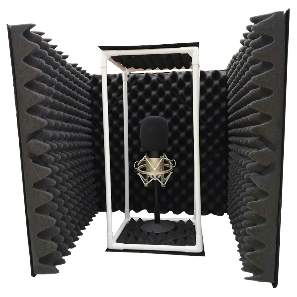 Изоляционный экран для микрофона TroyStudio-| Отражающий фильтр для настольного использования | - | Большой, складной, для работы со всеми настольными микрофонами |