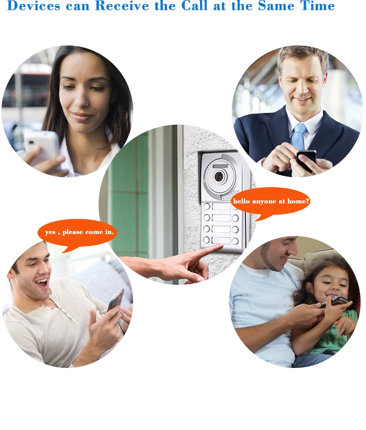 Door Access Control 7'Inch 2 Wired Video Door Phone System Visual Video Intercom Doorbell Camera Kit Support Unlock