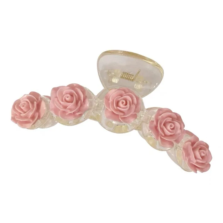 RARA 10CM  New Fashion Wholesale Hair Accessories Hair Clip Ins Transparent Sakura Bear Camellia Flower Plastic Hair Claws