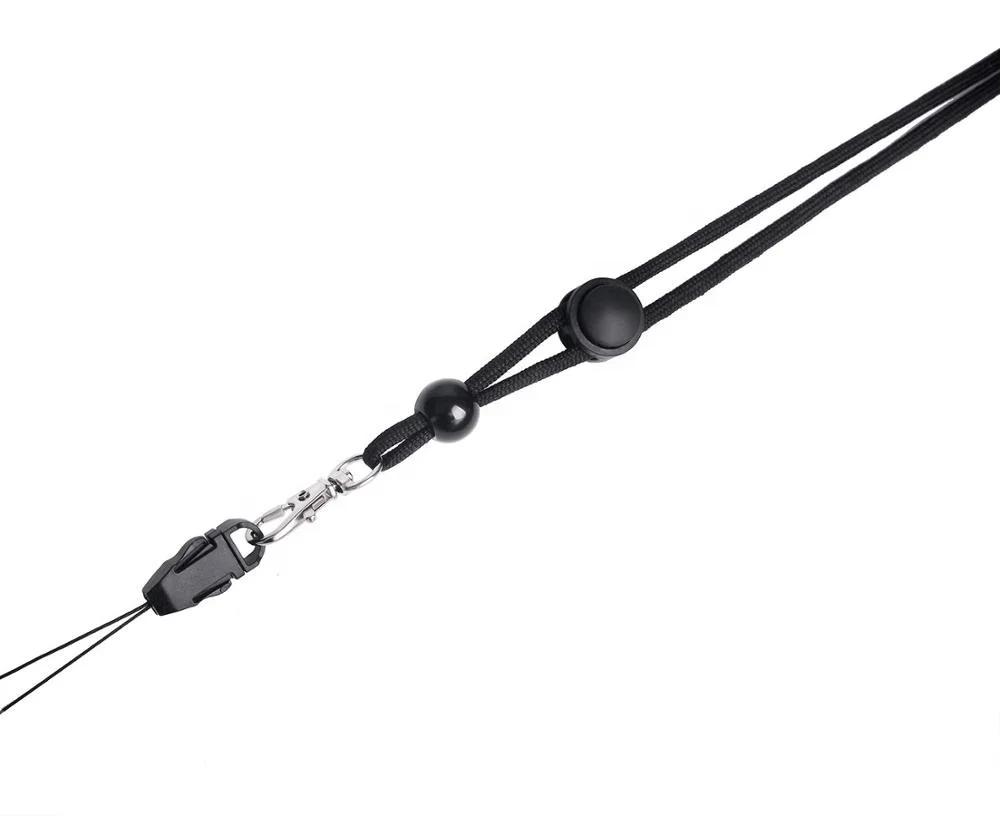 Hot sale black paracord phone lanyard handmade safety necklace strap for phone ,camera