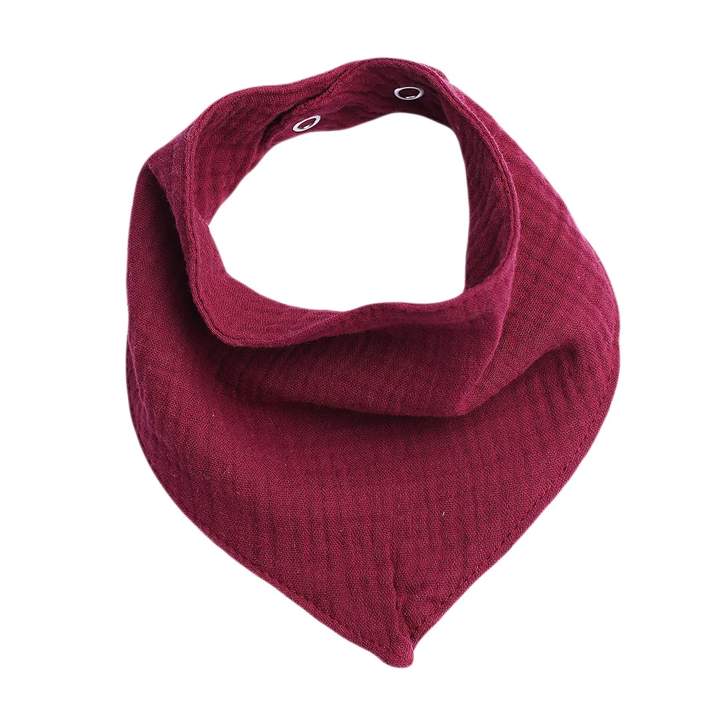 2021 Gots Organic Bamboo Cotton Solid Color  baby bandana drool bibs for Boys and Girls