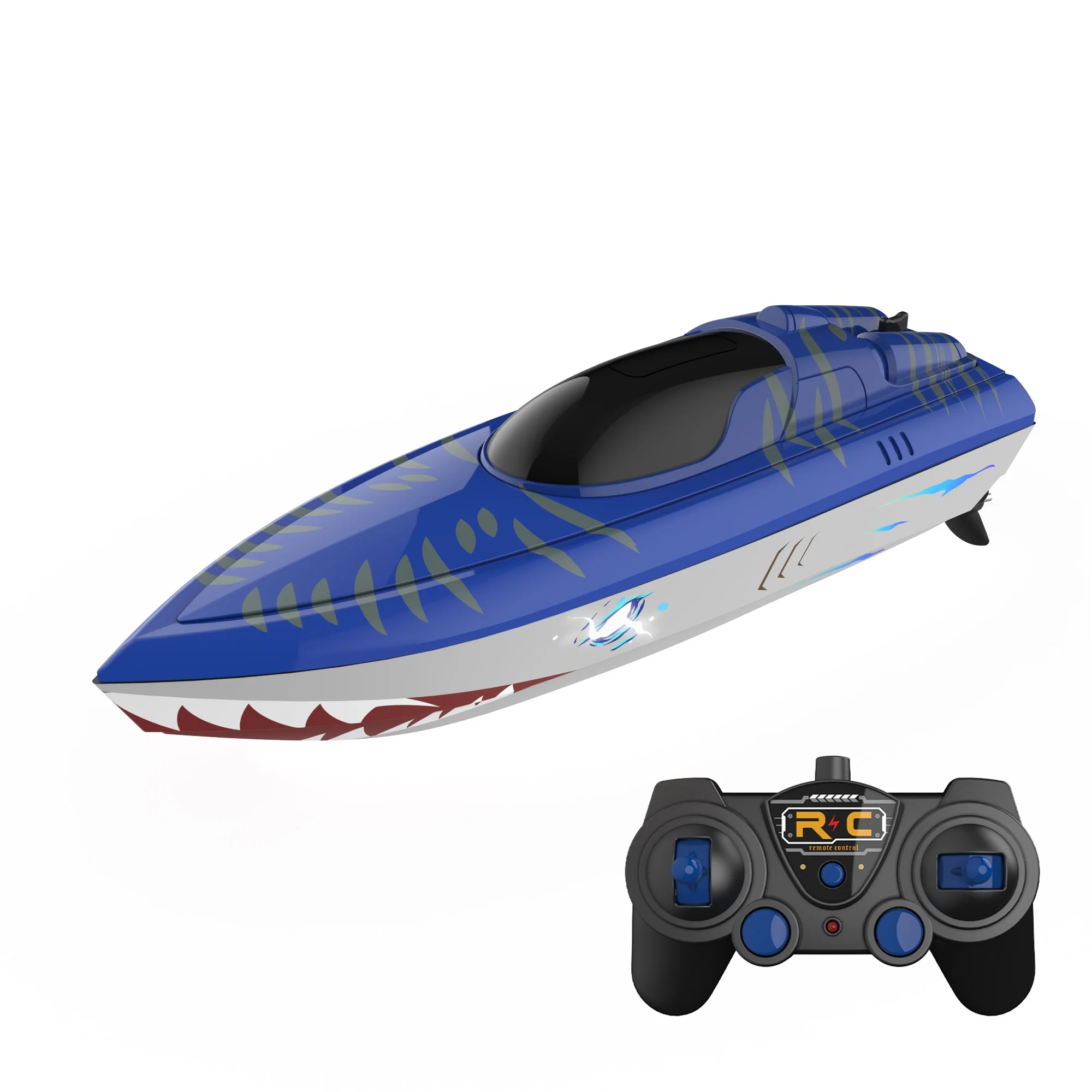 Flytec 2.4G V555 Electric Boat Motor Remote Control Boat Motor Boat Last For 1 Hour Playing Cool Lights 14+ Ages Kids Toys