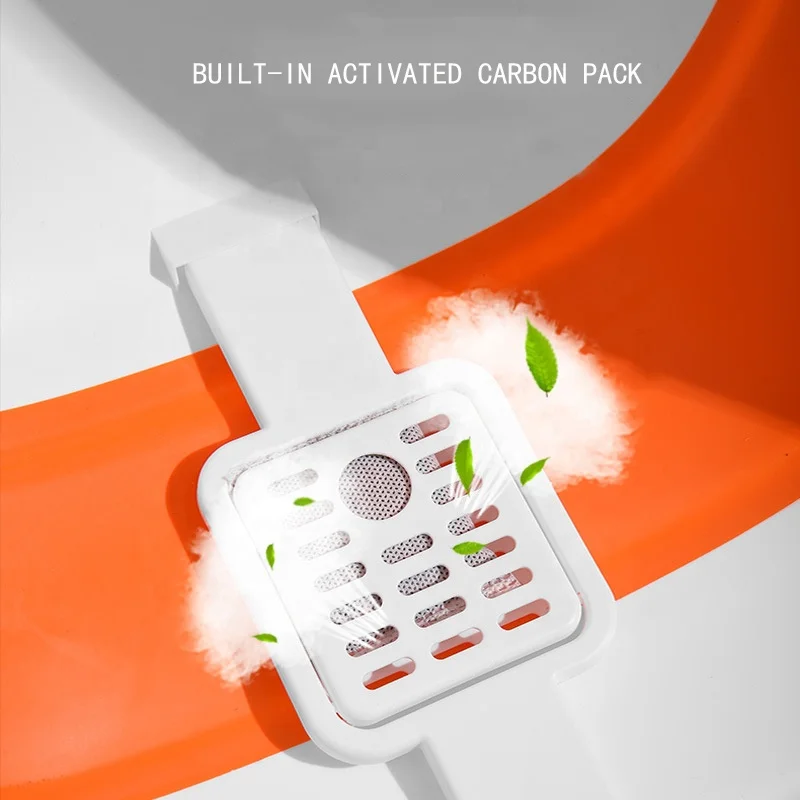 NEW Design Big Space Portable Folding Cat Toilet Easy To Use Cat Litter Box With Deodorizing