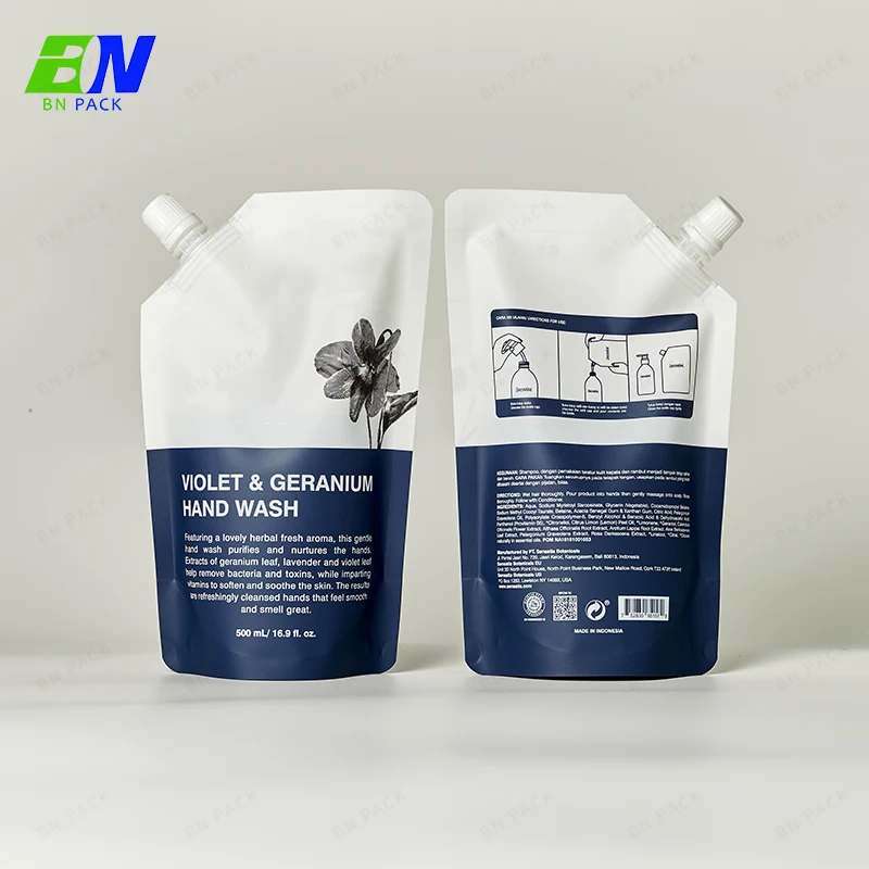 Recyclable Plastic Hand Wash Spout Pouch Juice Packaging Liquid Packaging Pouches