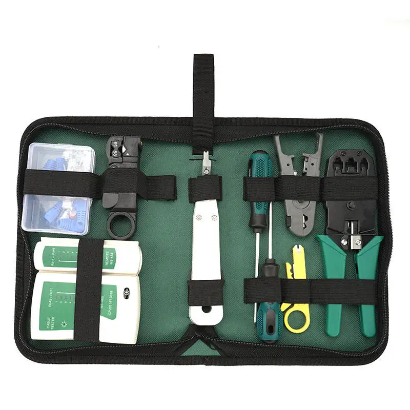 Professional networking tool kit ( Cable Tester Crimping Tool RJ45/RJ11/RJ12& type of Coaxial Stripping tools )