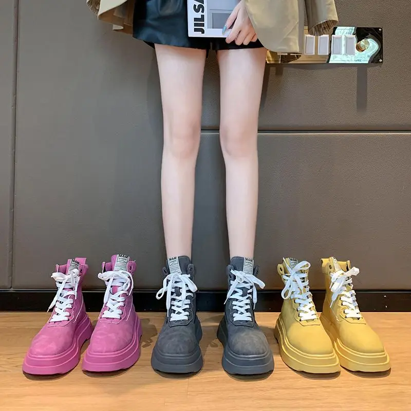 2021 new style Vintage design fashion ladies Martin boots colorful winter shoes