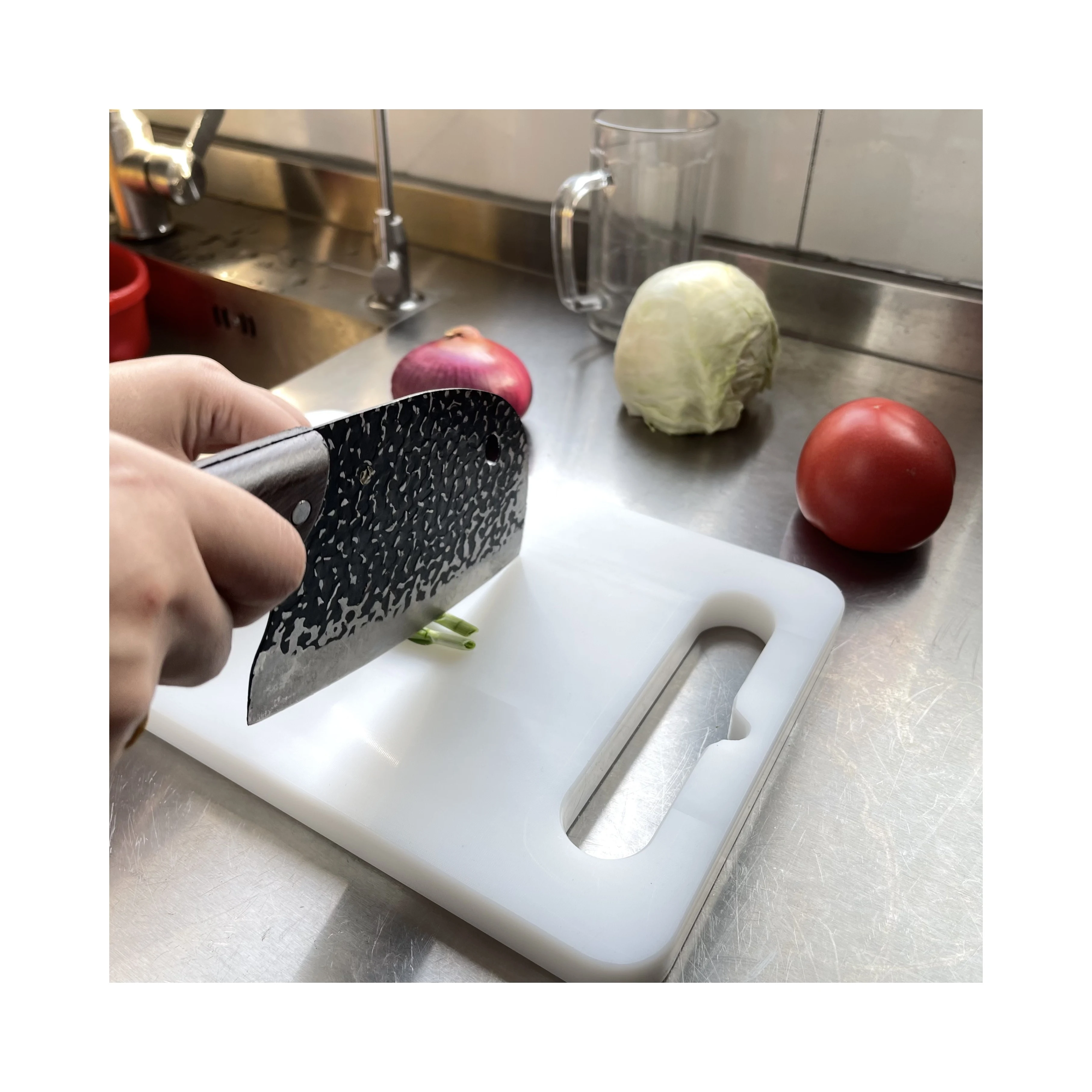 Hot Sale Plastic Cutting Board For Household Vegetables PP PE Uhmwpe Plastic Cutting Board Set With Handle