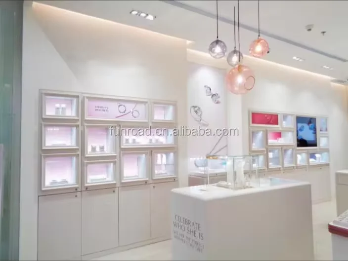 Jewellery Shop Furniture Design Luxury Wooden Glass jewel Display Cabinet And Showcase For Jewelry Store Decoration