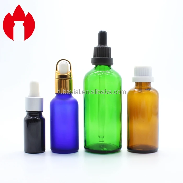 Customized 5ml 10ml 15ml 20ml 30ml 50ml 100ml Empty Clear Amber Blue Green Cosmetic Essential Oil Dropper Glass Bottle Vial