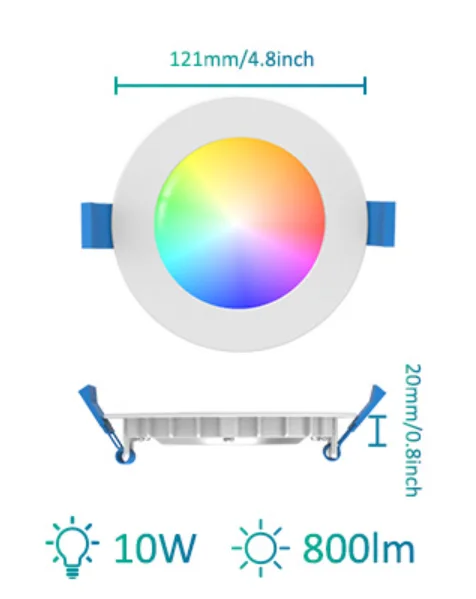 Voice Control 15W Living Room Light Top Brand Flush Mount Light Aluminum Led Smart Down Light