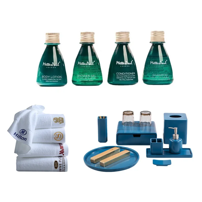 Hospitality hotel supplies 5 star hotel room amenities list hotel supplies soap disposable set, slippers, shampoo, etc