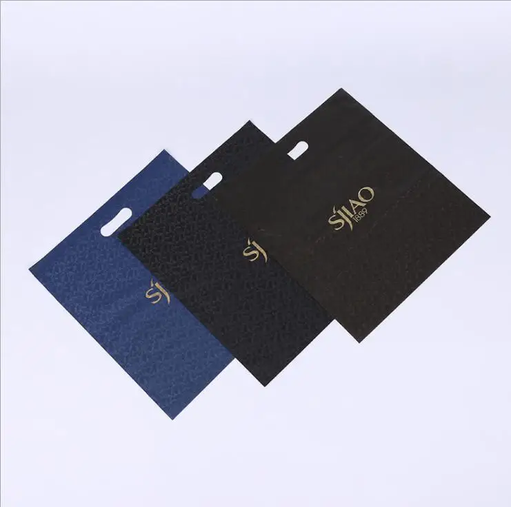 Custom logo design die cut handle plastic LDPE shopping bag