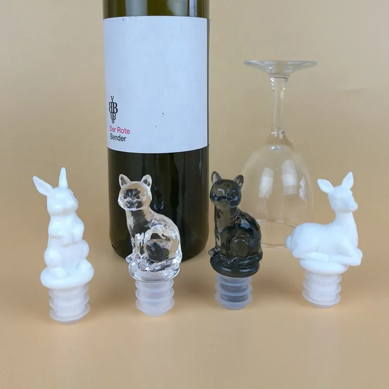 Wedding gift japneses cartoon art grape sparkling red wine cap sealer silicone cork wine stopper