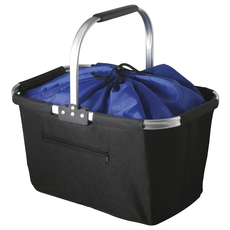 Wholesale Custom Portable Picnic Basket Large Durable Insulated Collapsible Basket Lunch Box Foldable Laundry Storage Basket