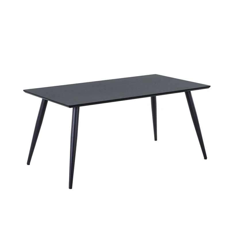 Minimalist modern style household 25mm thickness ash veneer black long dining table