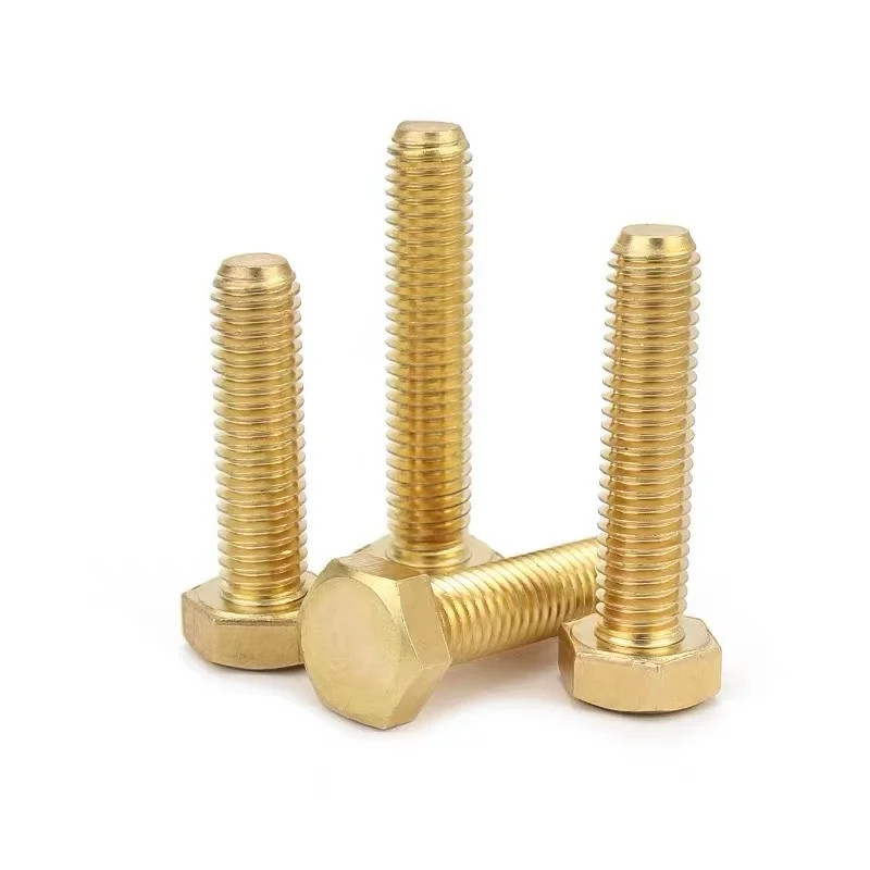 Din933 Copper Screw Copper Hexagon Bolt Brass Outer Hexagon Screw Copper Screw