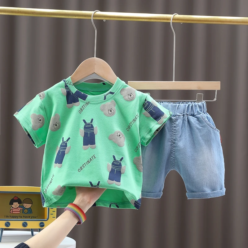 2022 latest design fashion boys clothing summer low prices Cartoon  baby boy clothes 3 years Baju budak borong murah