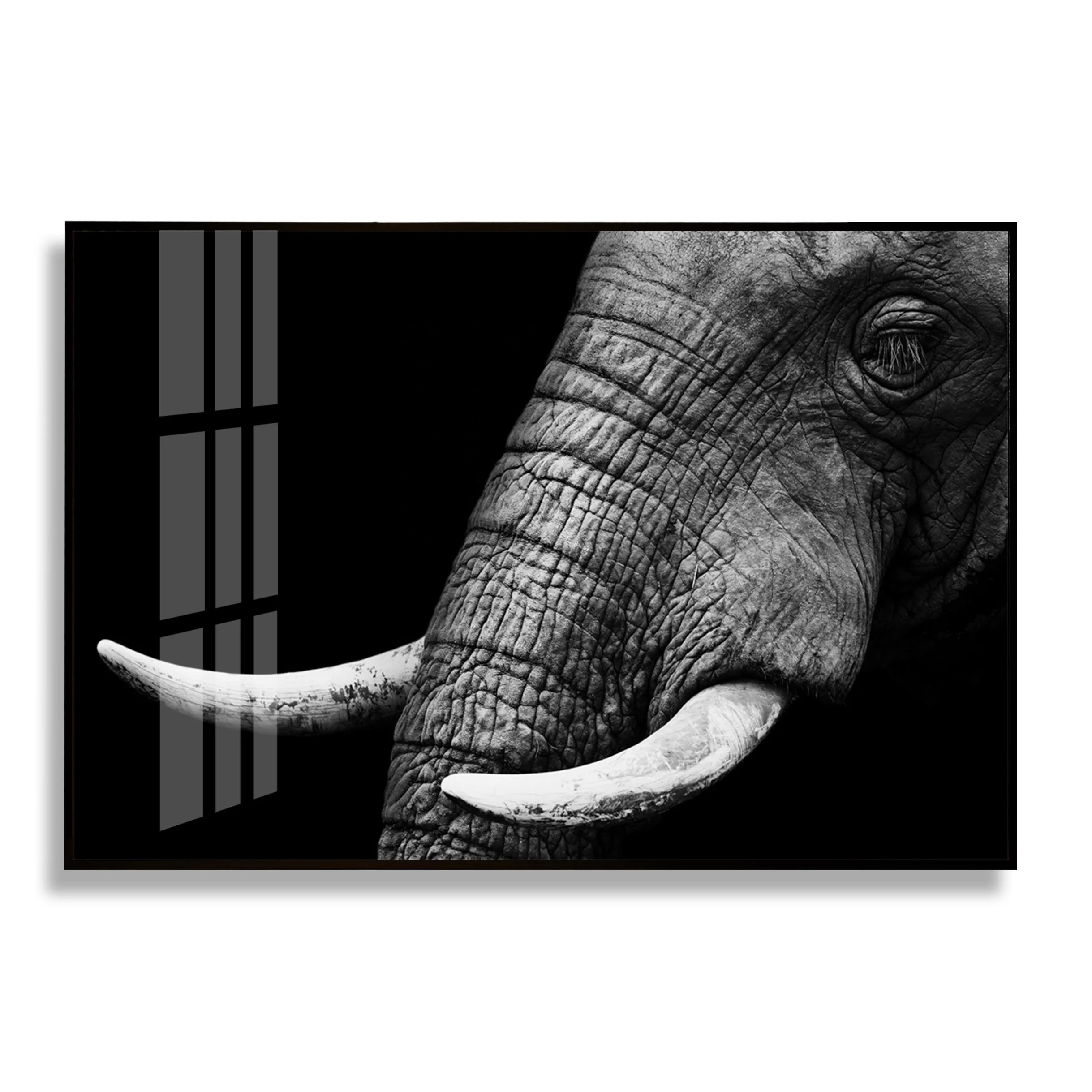 Dafen Elephant Art Acrylic Painting Home Decoration Wall Modern Crystal Porcelain Painting Wall Art