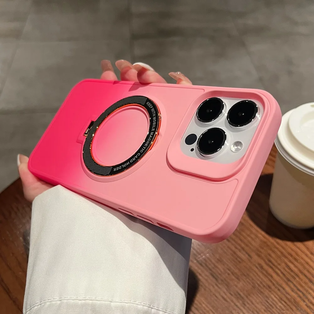 luxury phone case for iphone 15 gradient TPU back cover with holder new colorful case for iphone 11 12 13 14