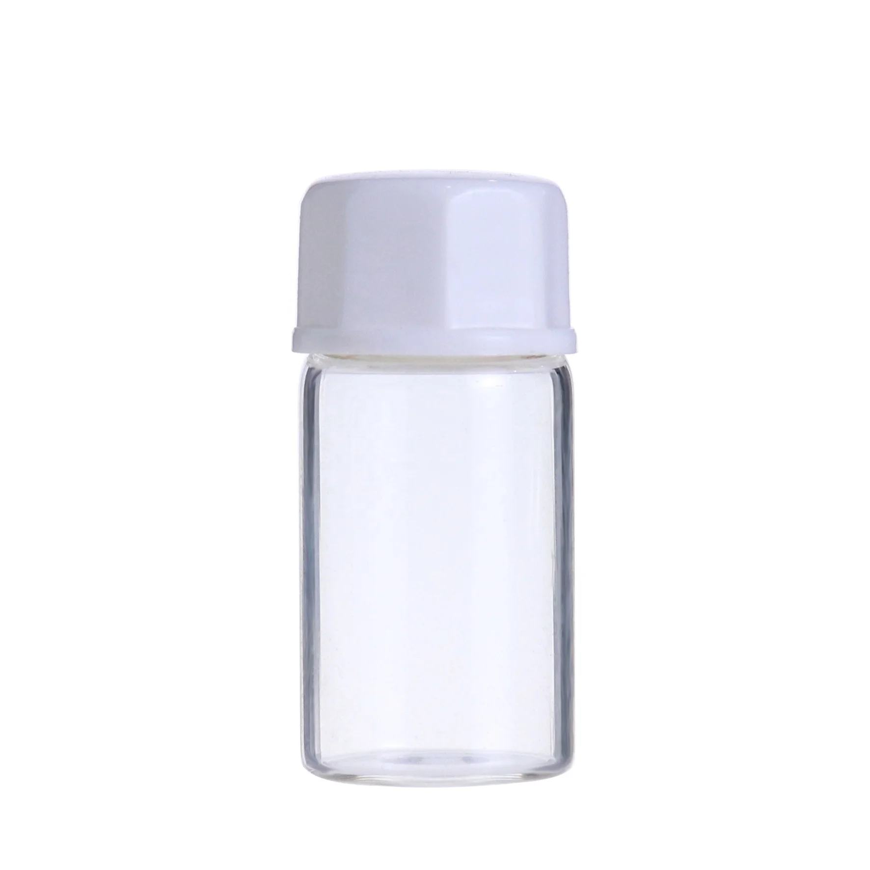 empty 1ml 2ml 3ml 5ml sample tester amber clear mini round tube glass vials with white screw caps top