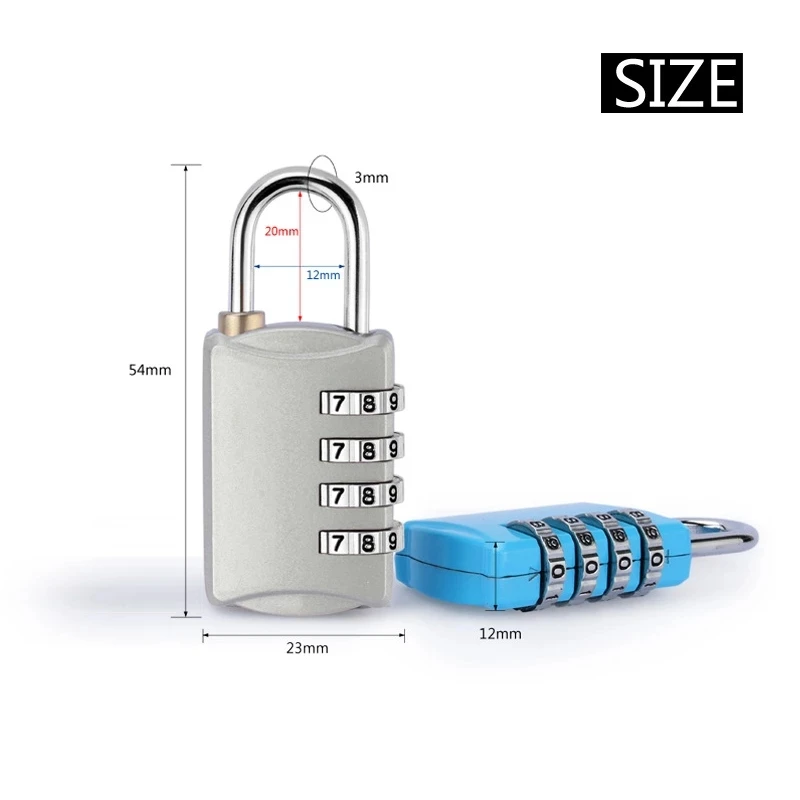 4 Digit Combination Locks Travel Suitcase Luggage Bag Code Lock Padlock Well For Baggage Toolbox Gym Locker