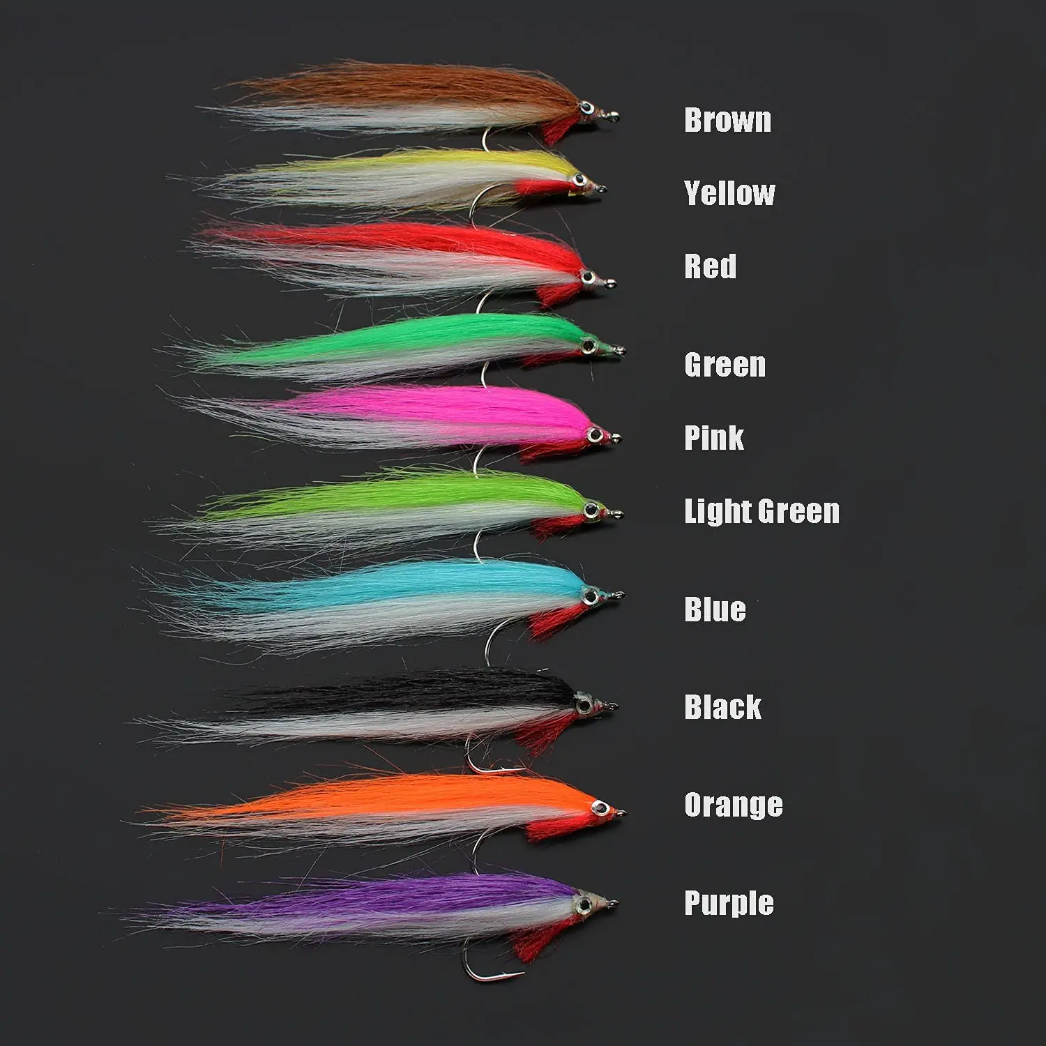 1/0 4cm UV Colors High Carbon Hook Polar Fry Salmon Trout Sea Bass Minnow Fly Fishing Flies Lure  (B06)