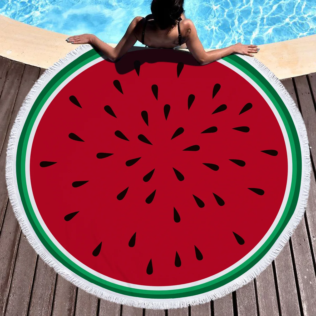 
Round Beach Towel Oversized Blanket Palm Leaves Fruit Print Microfiber Large Round Yoga Picnic Mat Super Water Absorbent Towel 