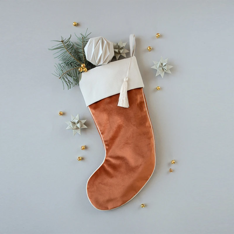 Wholesale  Luxury Party Decoration Custom Sublimation Blank Velvet Christmas Stockings