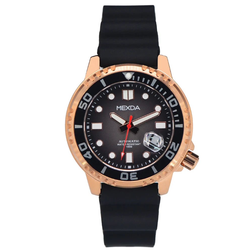 mexda brand High quality original sapphire glass mens stainless steel case 5ATM automatic diver watch for men