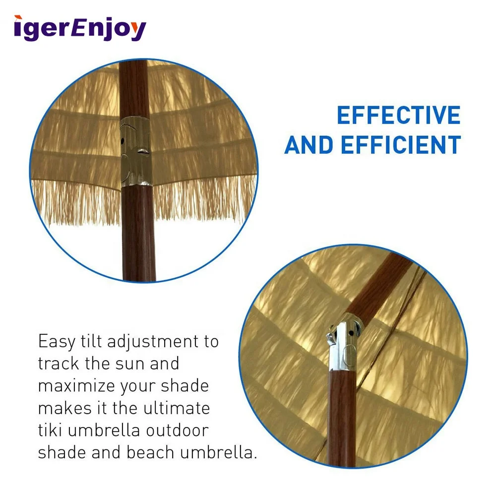 Hot Selling Custom Logo, Natural Thatch Tiki Outdoor Garden Umbrellas Hawaii Vintage Straw Roof Patio Parasols Umbrella/