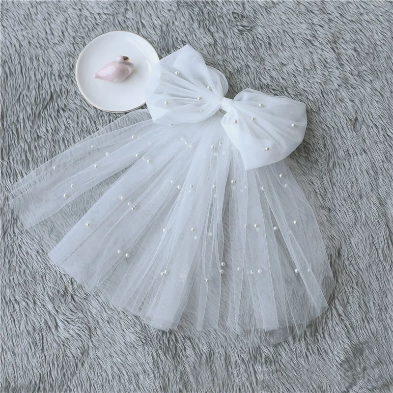 Wholesale Lace Wedding Veils Bridal Veils LSWEJ001 100% Polyester Wedding Party Plain Dyed Cut Edge Two-layer Veil 35cm