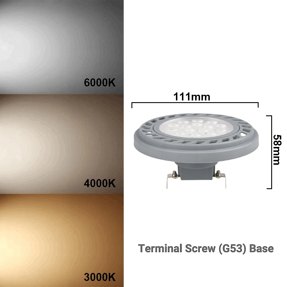 AC/DC 12V Gu10 AR70 SMD Downlight gx53 Lamp 3000K/4000K/6000K Ar111 Led Spotlight AR111 Led Bulb LED Ar111