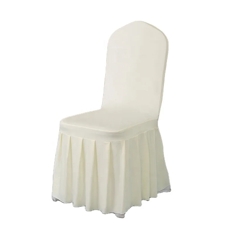 Solid color chair sofa cover Banquet chair cover wedding dress pleated chair cover