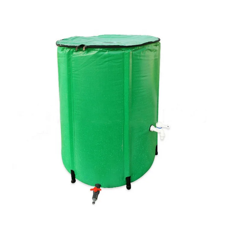 Portable Rain Barrel Water Collector Collapsible Tank with Spigot Water Storage Container (53 Gallon)