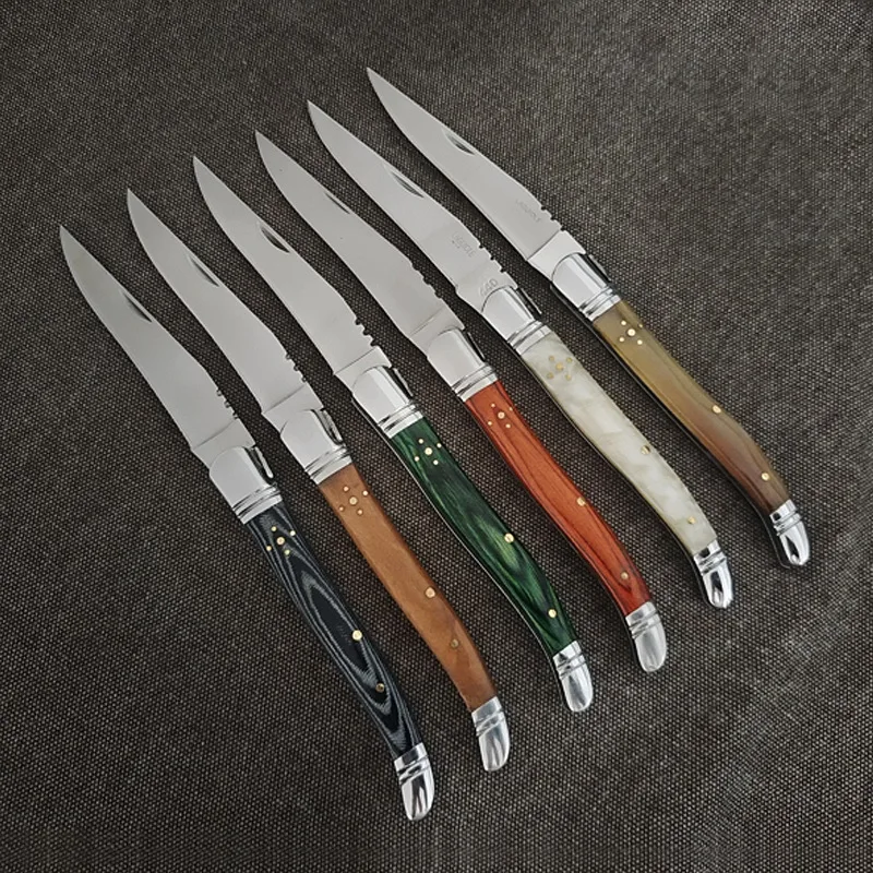 French laguiole folding Knife Outdoor Folding Steak knives Multifunction Pocket Knife